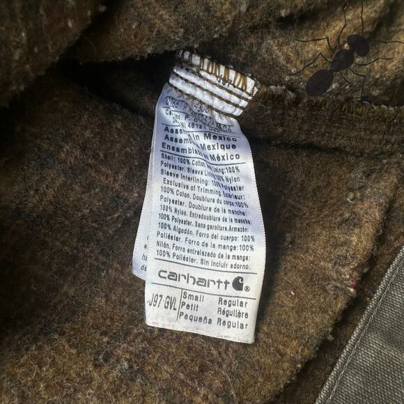 Vintage Y2K Carhartt J97 GVL SMALL gray Detroit work wear jacket - Picture 6 of 9